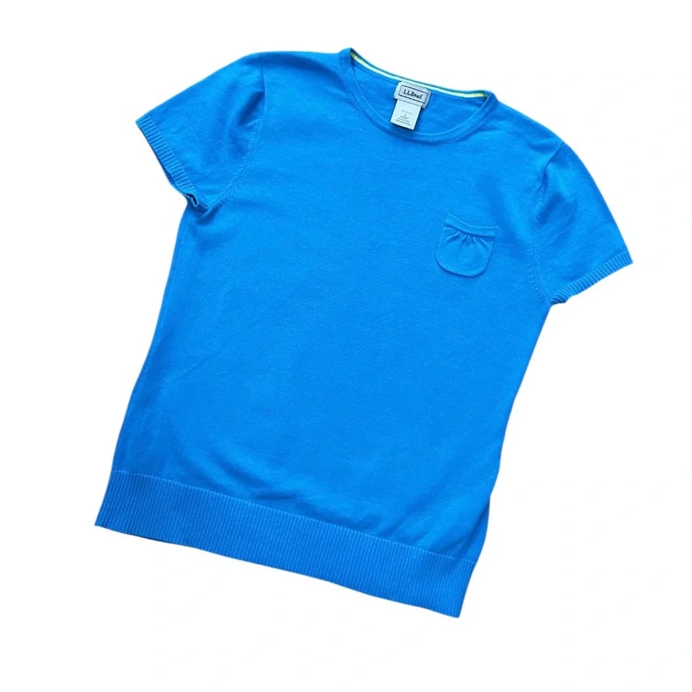 L.L. Bean Vibrant Blue Knit Sweater Top Size S in EUC